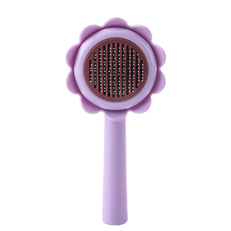 Pet Self Cleaning Flower Shape Grooming Brush Hair Shedding Tool