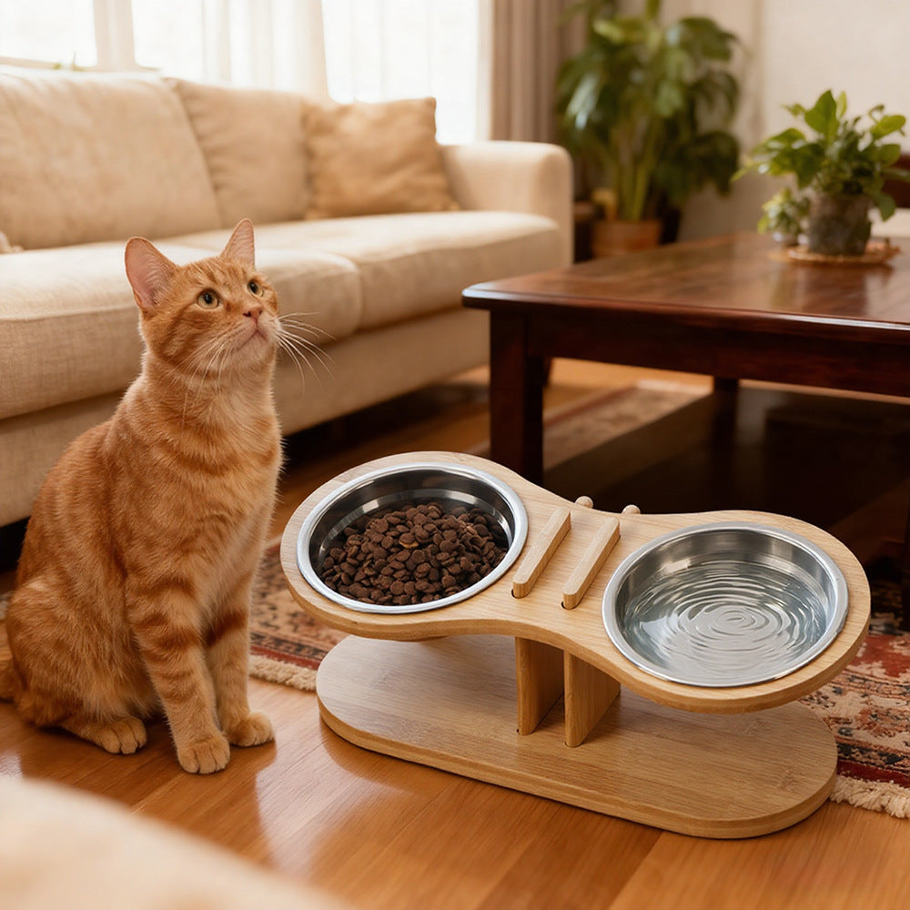Pet Adjustable Tilted Feeding Bowl Stand System