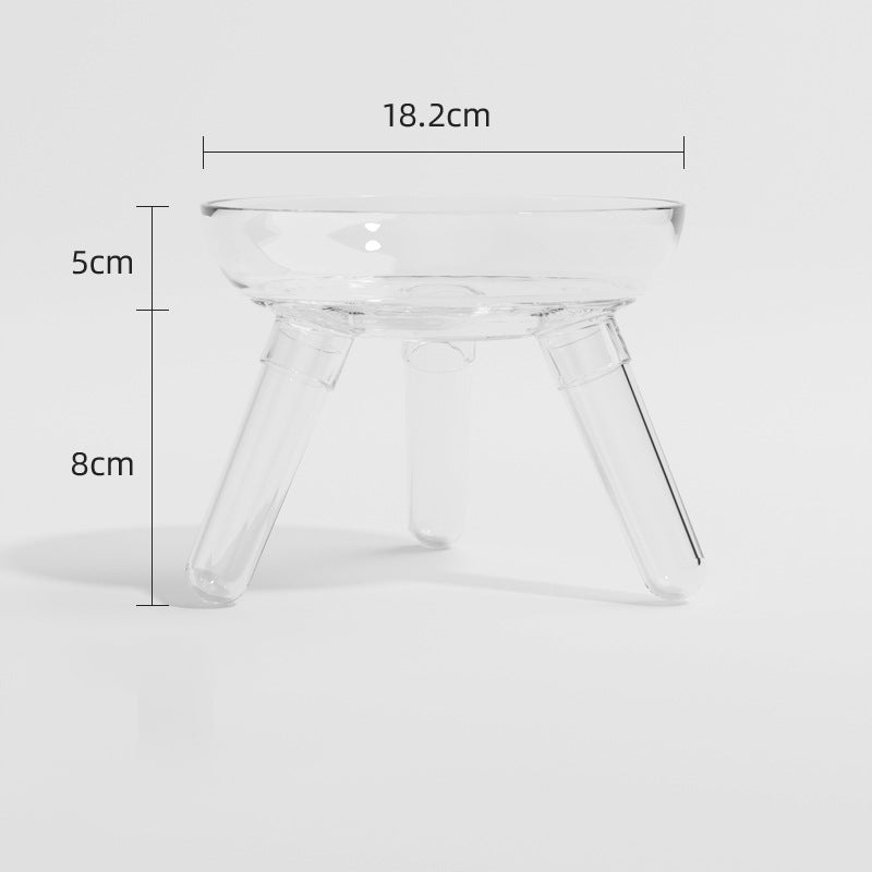 Pet Feeding And Drinking Bowl Transparent Anti-Knock Glass Feeder