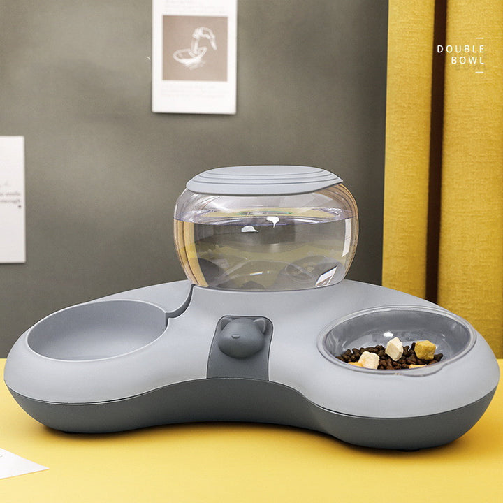 Pet Crescent Automatic Dual Feeding And Drinking Bowl System