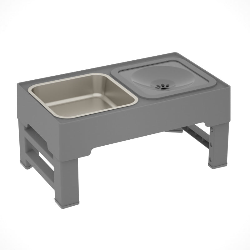 Pet Adjustable Height Double Bowl Feeding Stand System