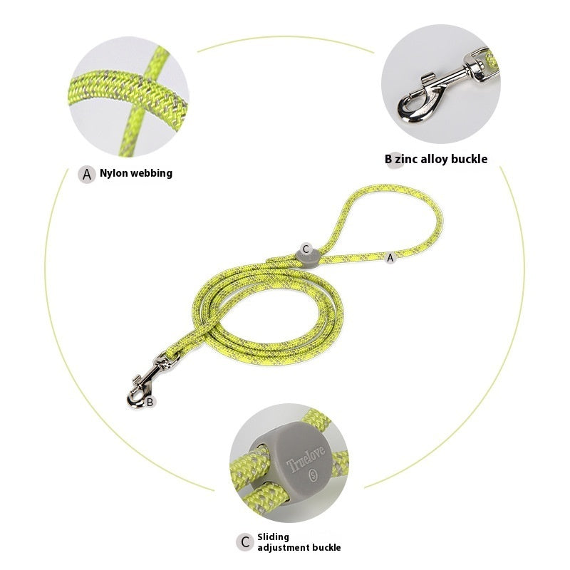 Pet Colorful Adjustable Sliding Control Leash Rope