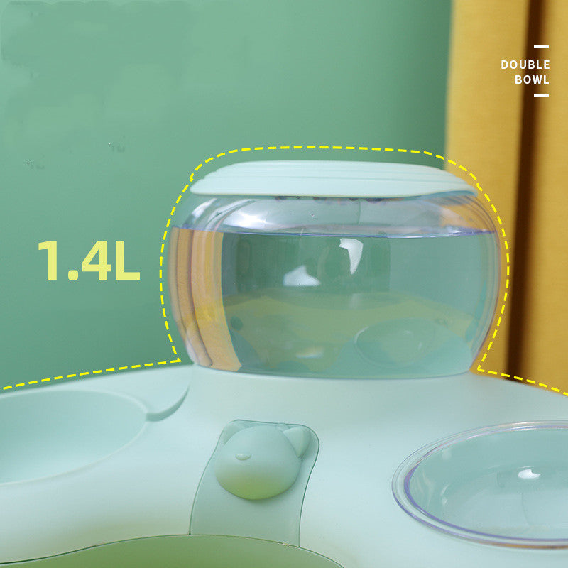 Pet Crescent Automatic Dual Feeding And Drinking Bowl System