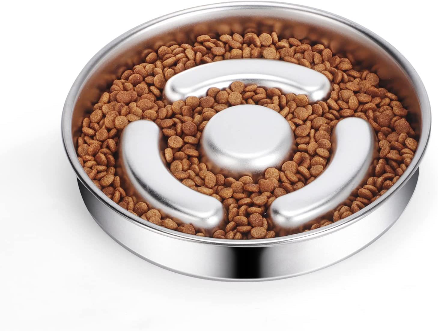 Pet Stainless Steel Slow Feeding Bowl Neck Support System