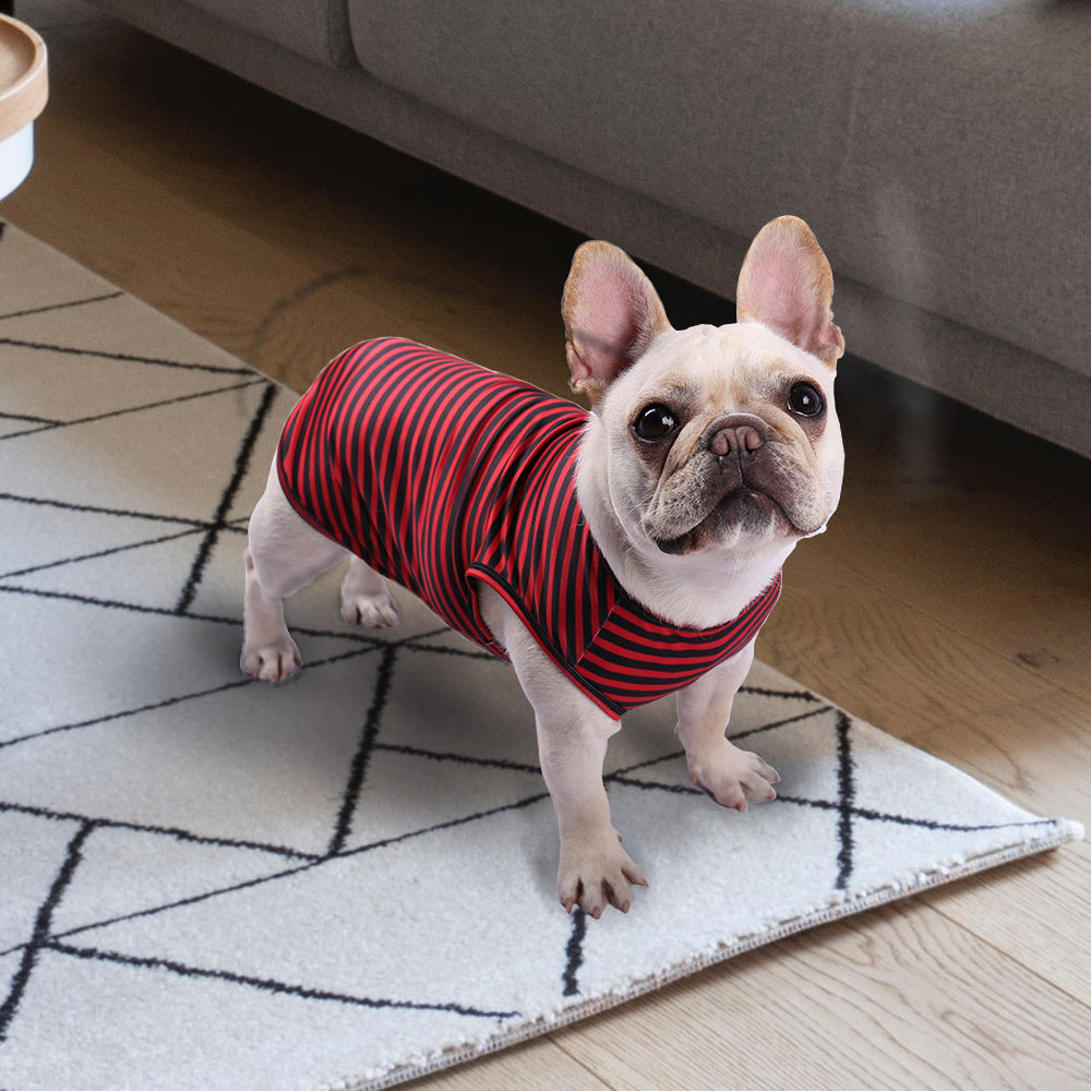 Pet Striped Crew Neck Tank Top Apparel