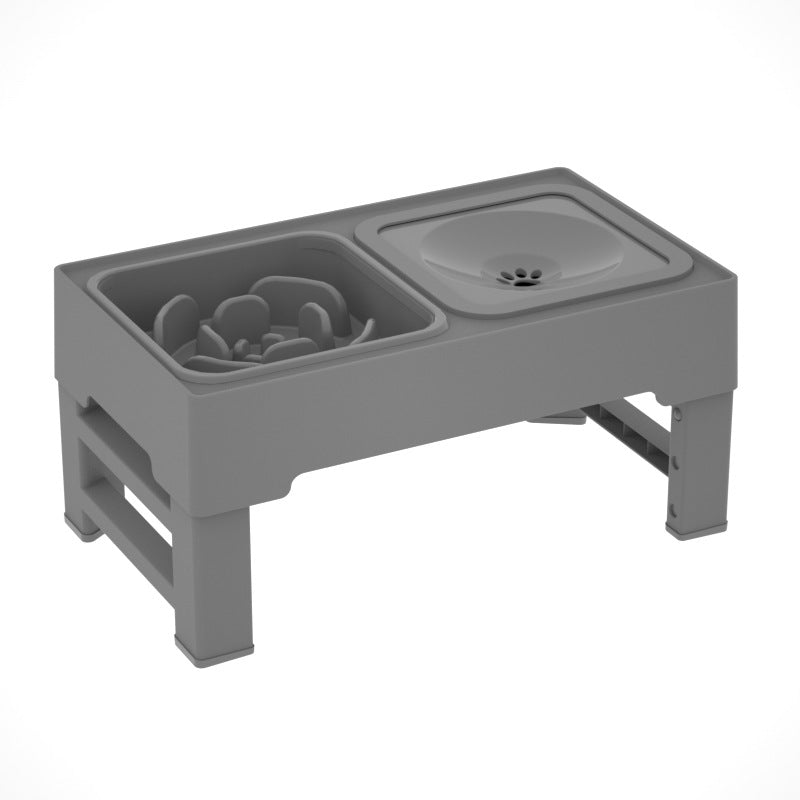 Pet Adjustable Height Double Bowl Feeding Stand System