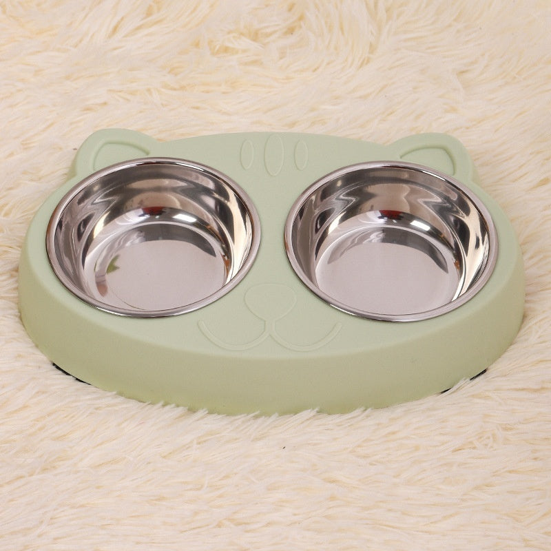 Pet Food And Water Feeding Basin Bowl System
