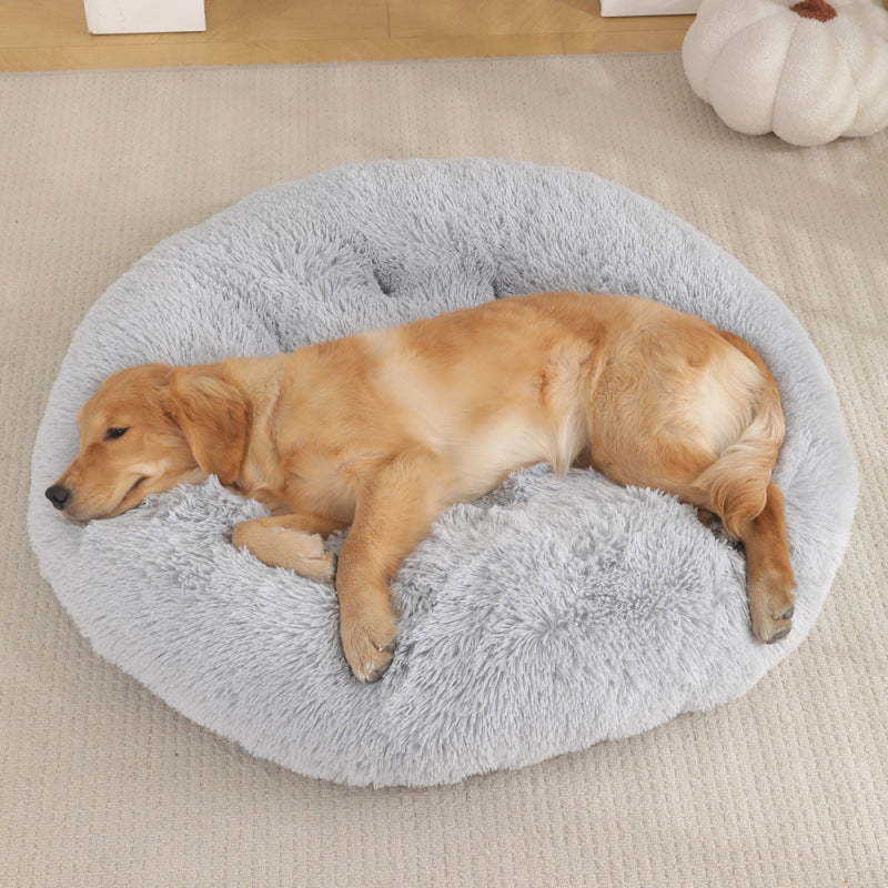 Pet Round Plush Warm Sleep Bed Mat Cozy Nest