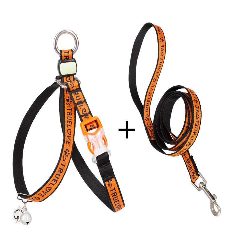 Pet Bell Chest Strap Vest Leash Control Harness Set