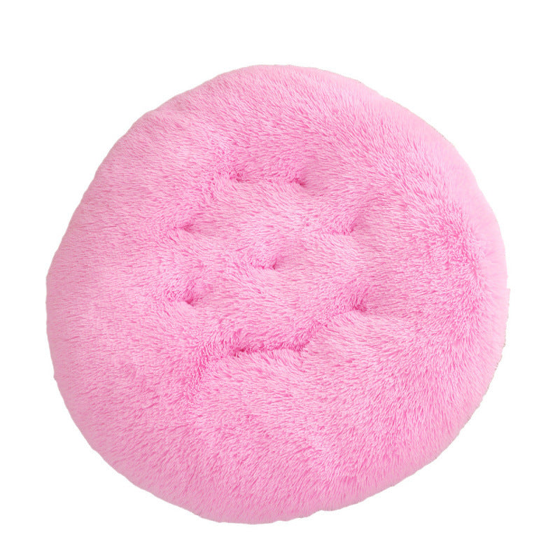 Pet Round Plush Warm Sleep Bed Mat Cozy Nest