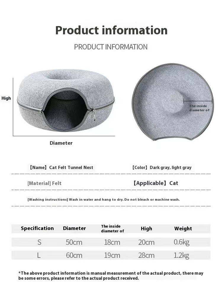 Pet Comfortable Round Tunnel Sleeping Bed