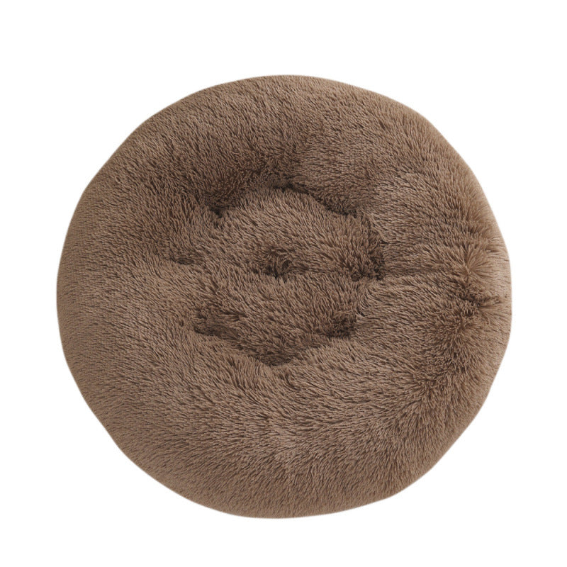 Pet Round Plush Warm Sleep Bed Mat Cozy Nest