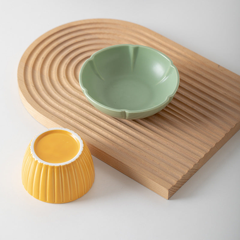 Pet Macaron Color Ceramic Feeding Bowl Anti-Slip Design