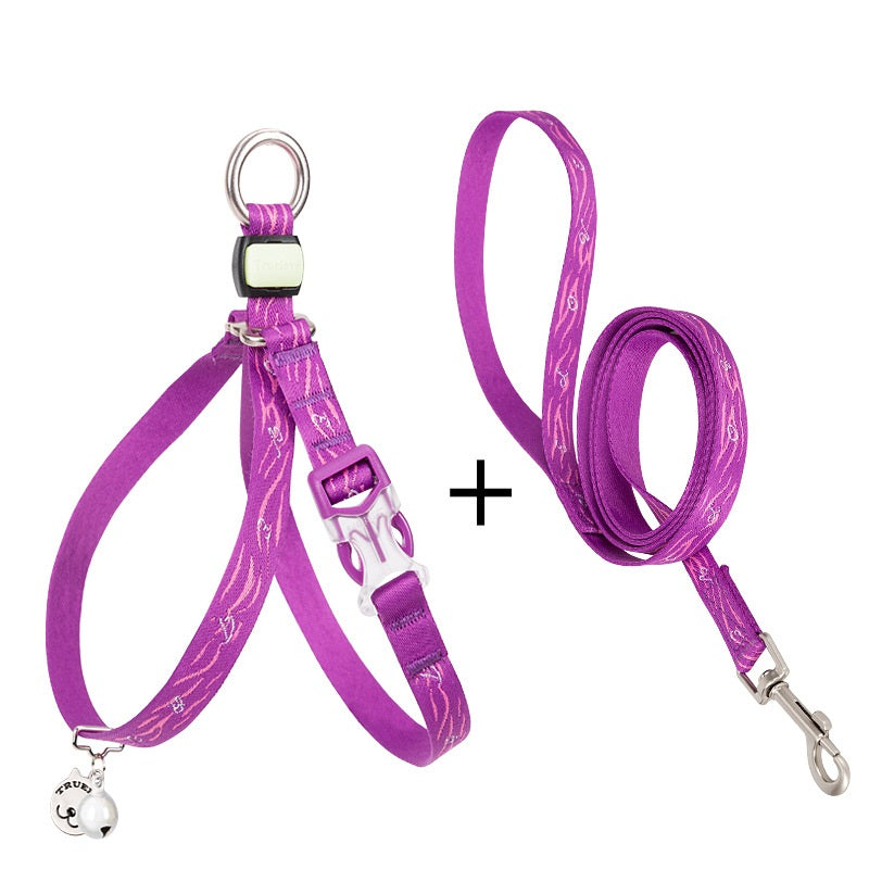 Pet Bell Chest Strap Vest Leash Control Harness Set