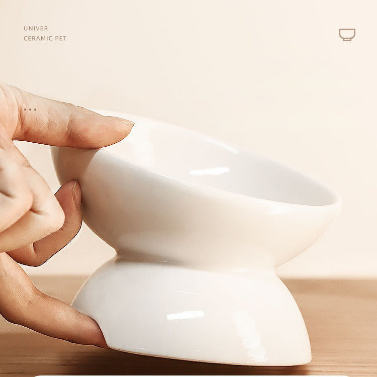 Pet Ceramic Angled Feeding Bowl For Neck Comfort