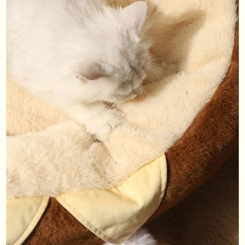Pet Round Sofa Bed Warm Soft Cushion Deep Sleep Nest
