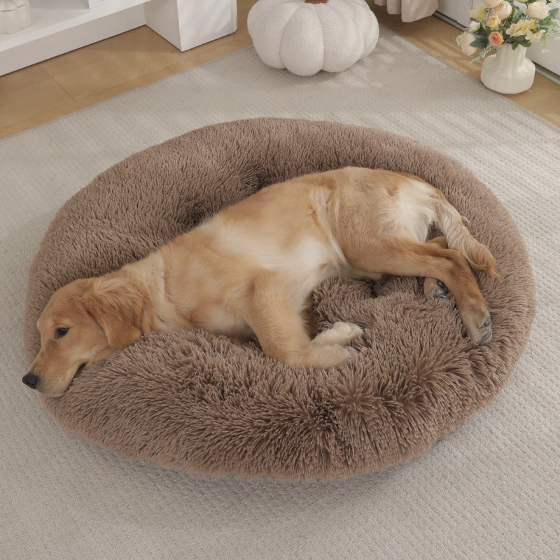 Pet Round Plush Warm Sleep Bed Mat Cozy Nest