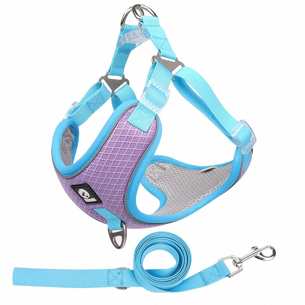 Pet Breathable Adjustable Harness Leash Set