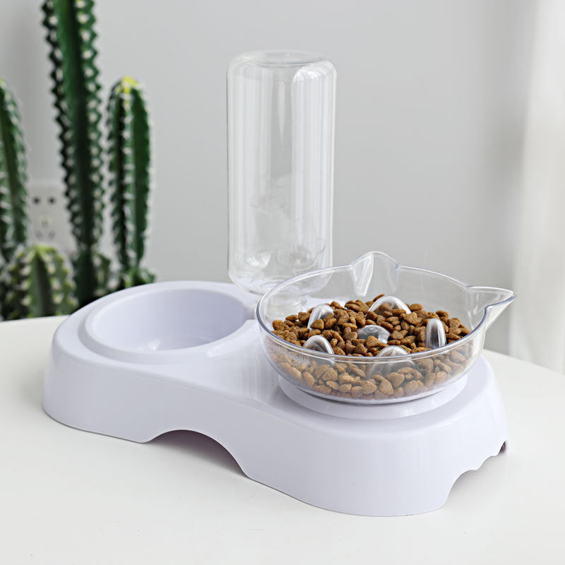 Pet Transparent Feeding And Drinking Bowl