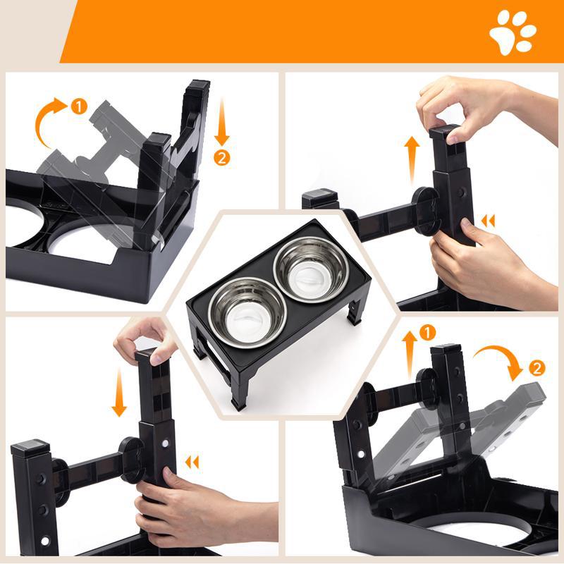 Pet Elevated Feeding Bowl Neck Support Anti-Tumble Stable Design