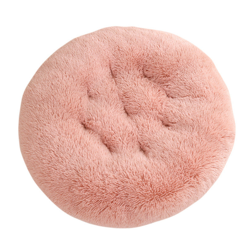 Pet Round Plush Warm Sleep Bed Mat Cozy Nest