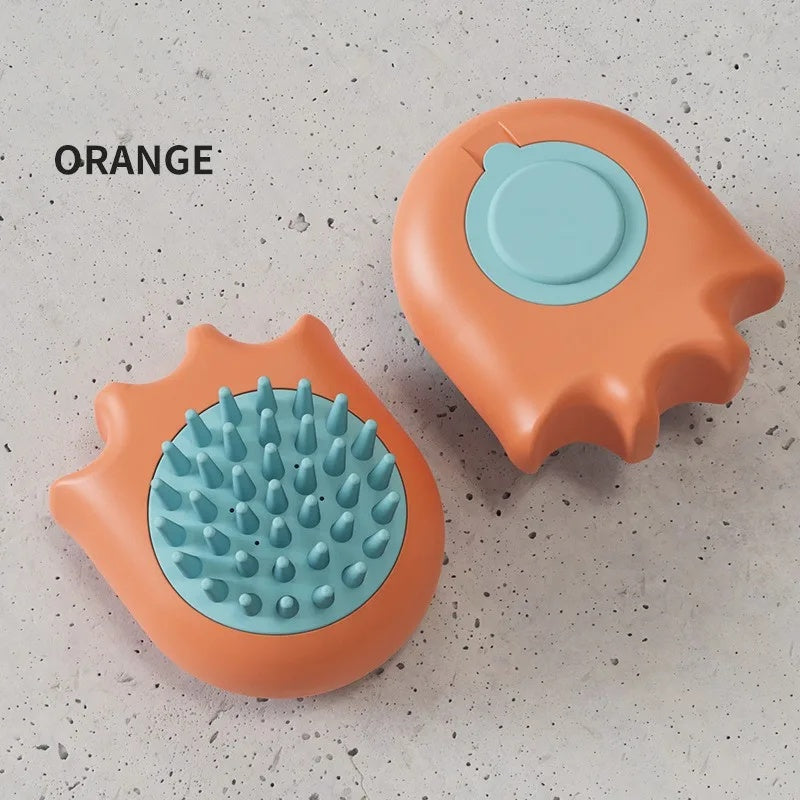 Pet Bath Massage Brush Shampoo Dispenser Grooming Comb Pet Cleaning Tool