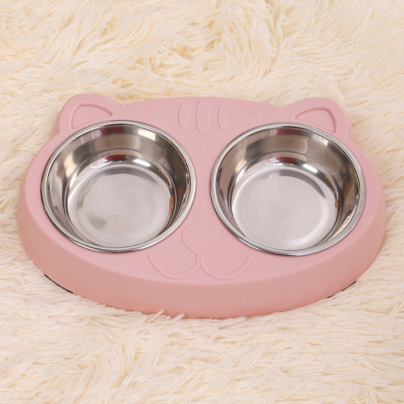 Pet Food And Water Feeding Basin Bowl System