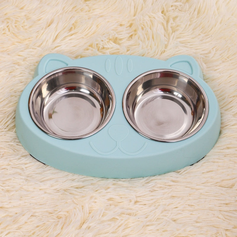 Pet Food And Water Feeding Basin Bowl System