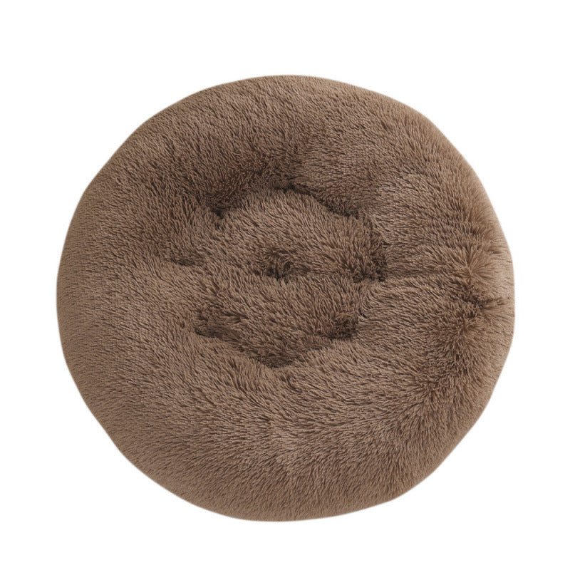 Pet Round Plush Warm Sleep Bed Mat Cozy Nest