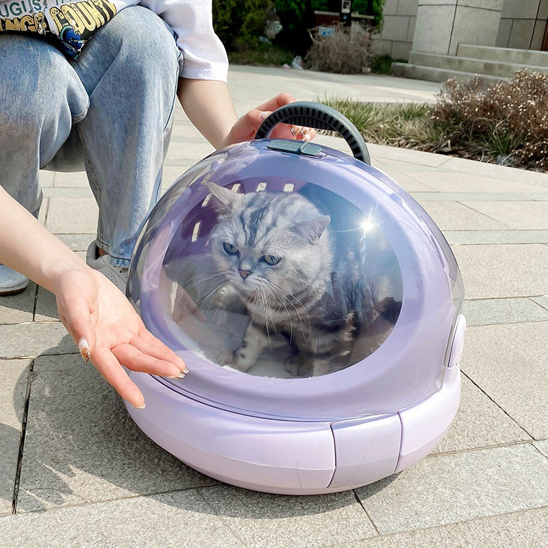 Pet Carrier Capsule Panoramic View Cushioned Travel Bag