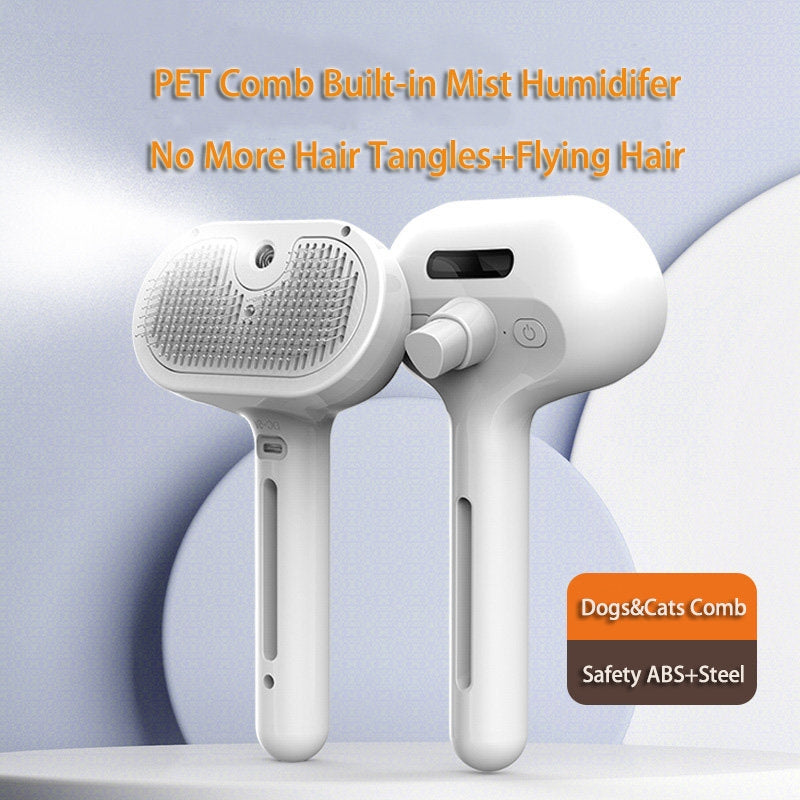 Pet Self Cleaning Grooming Comb With Mist Hair Remover Tool