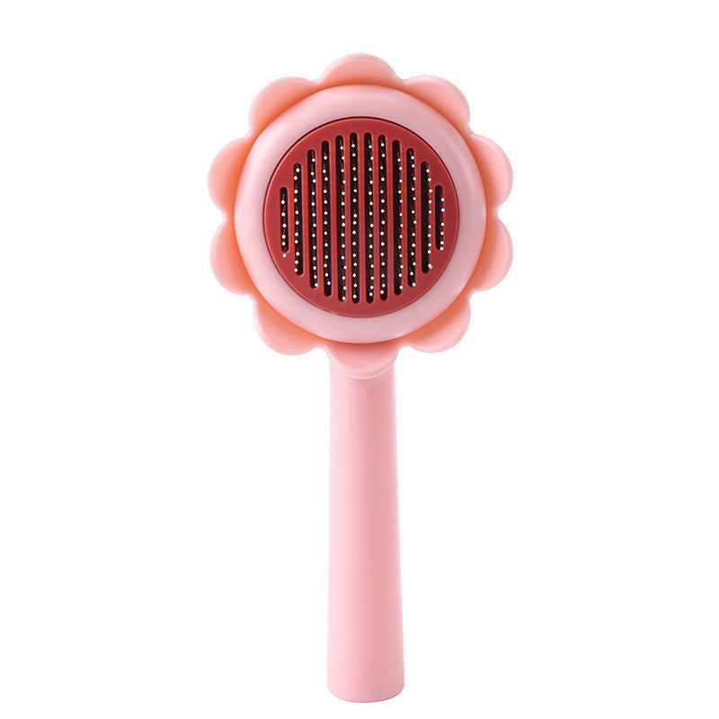 Pet Self Cleaning Flower Shape Grooming Brush Hair Shedding Tool