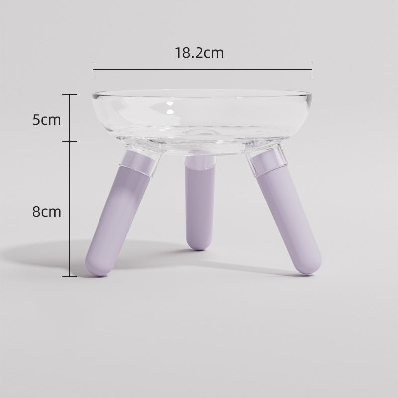 Pet Feeding And Drinking Bowl Transparent Anti-Knock Glass Feeder