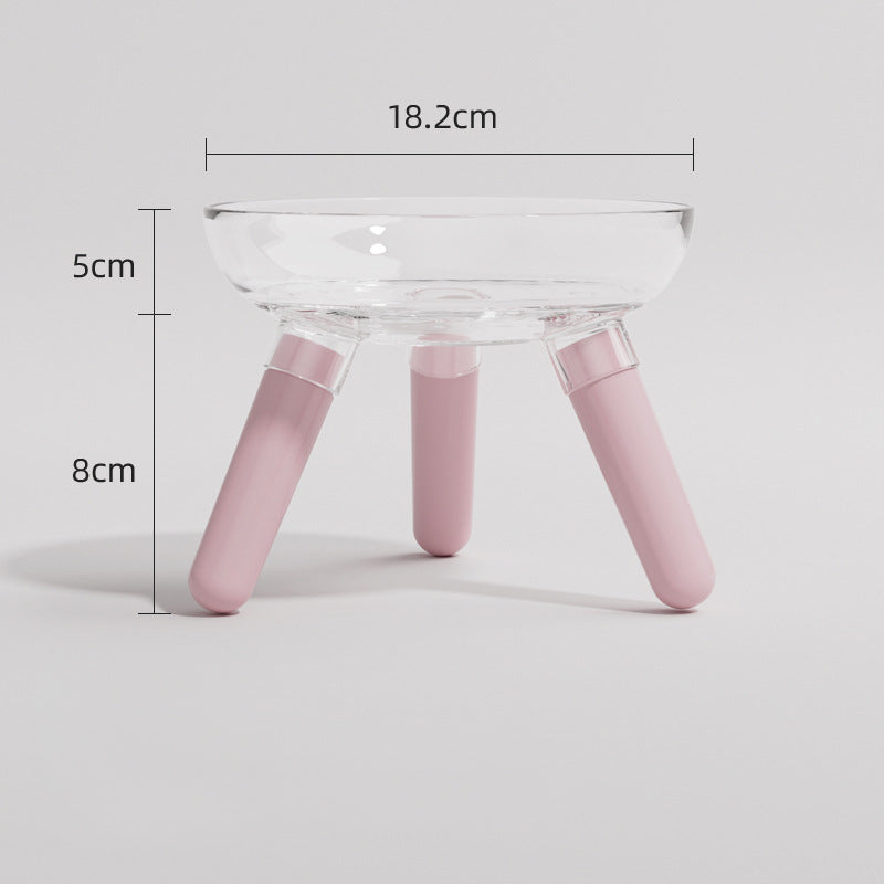 Pet Feeding And Drinking Bowl Transparent Anti-Knock Glass Feeder