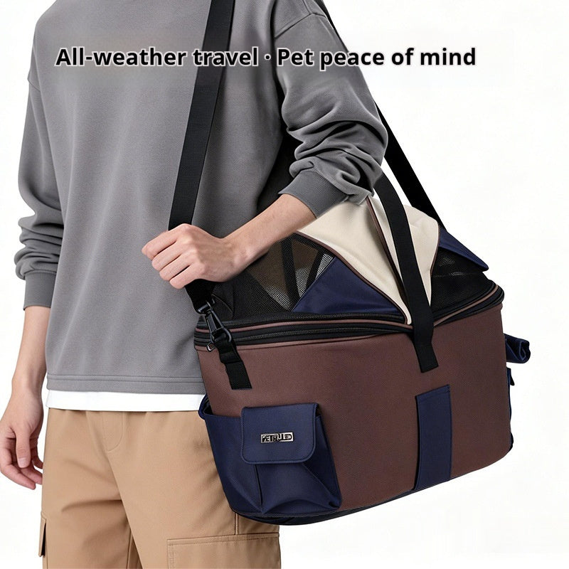 Foldable Pet Canvas Rear Seat Carrier Travel Bag