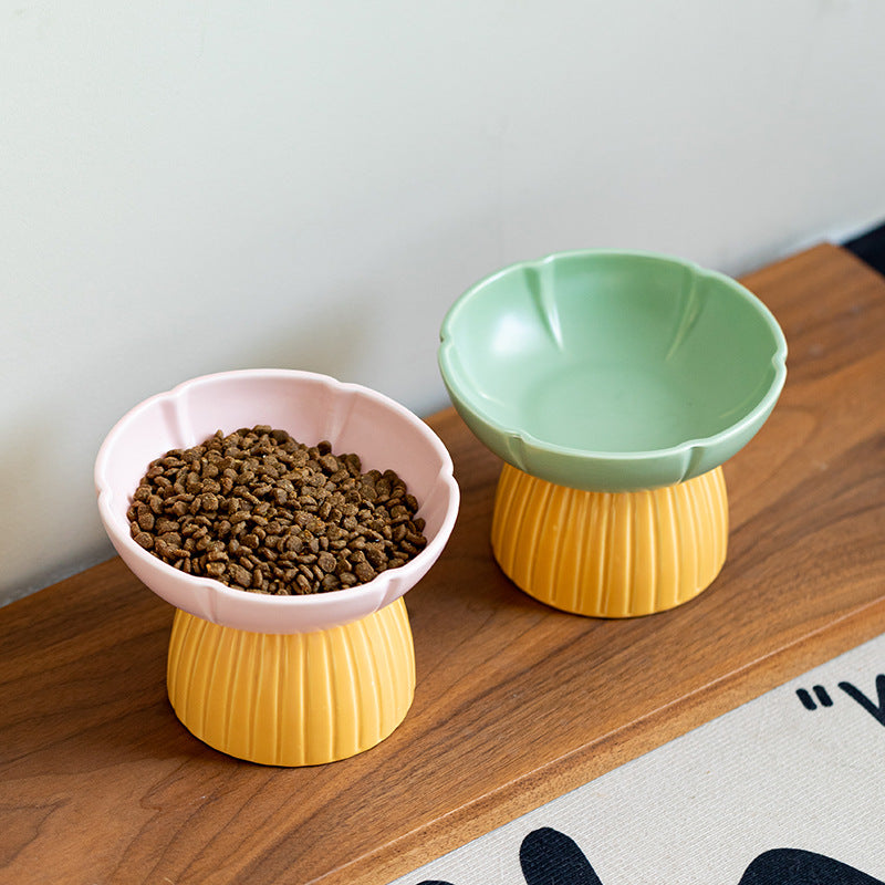 Pet Macaron Color Ceramic Feeding Bowl Anti-Slip Design