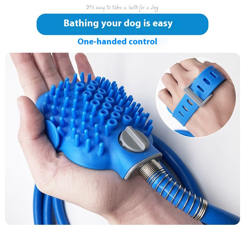 Pet Bathing Gloves Silicone Nozzle Handheld Massage Shower Brush
