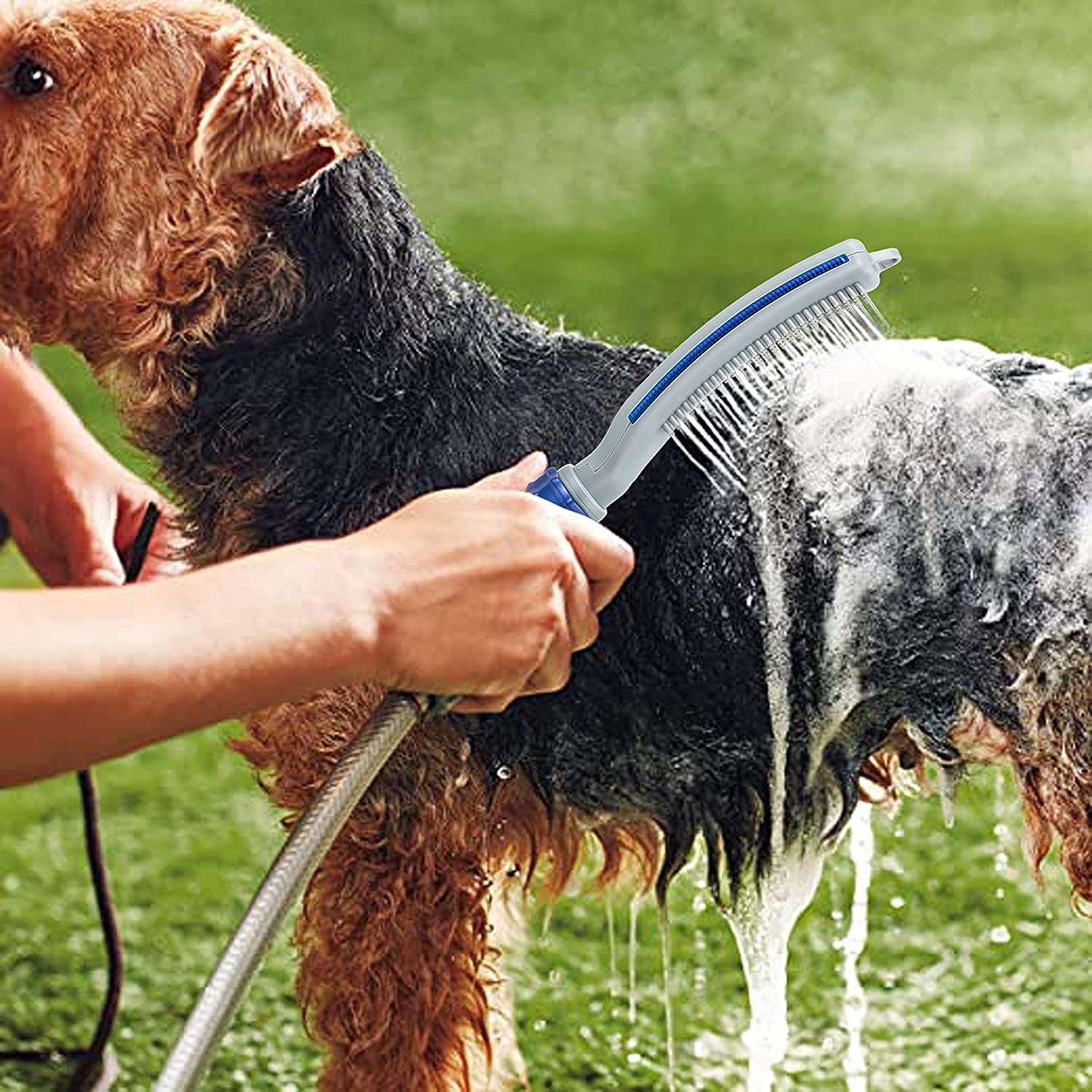 Pet Bath Brush Shower With Water Hose Attachment Grooming Tool