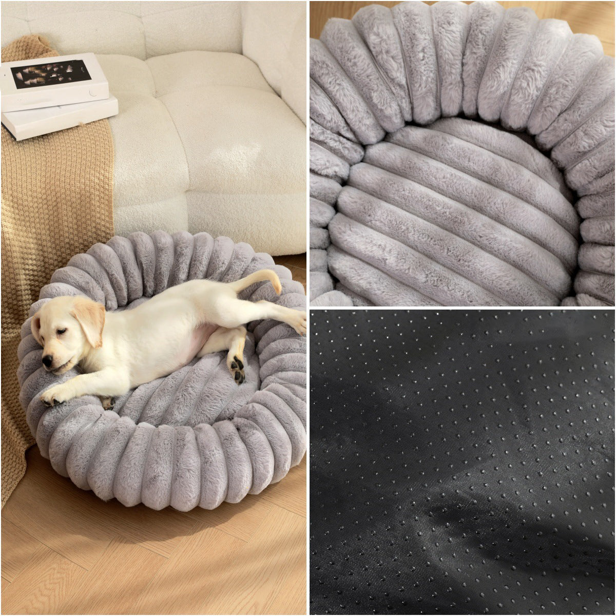 Pet Plush Round Winter Nest Warm Soft Sleeping Bed