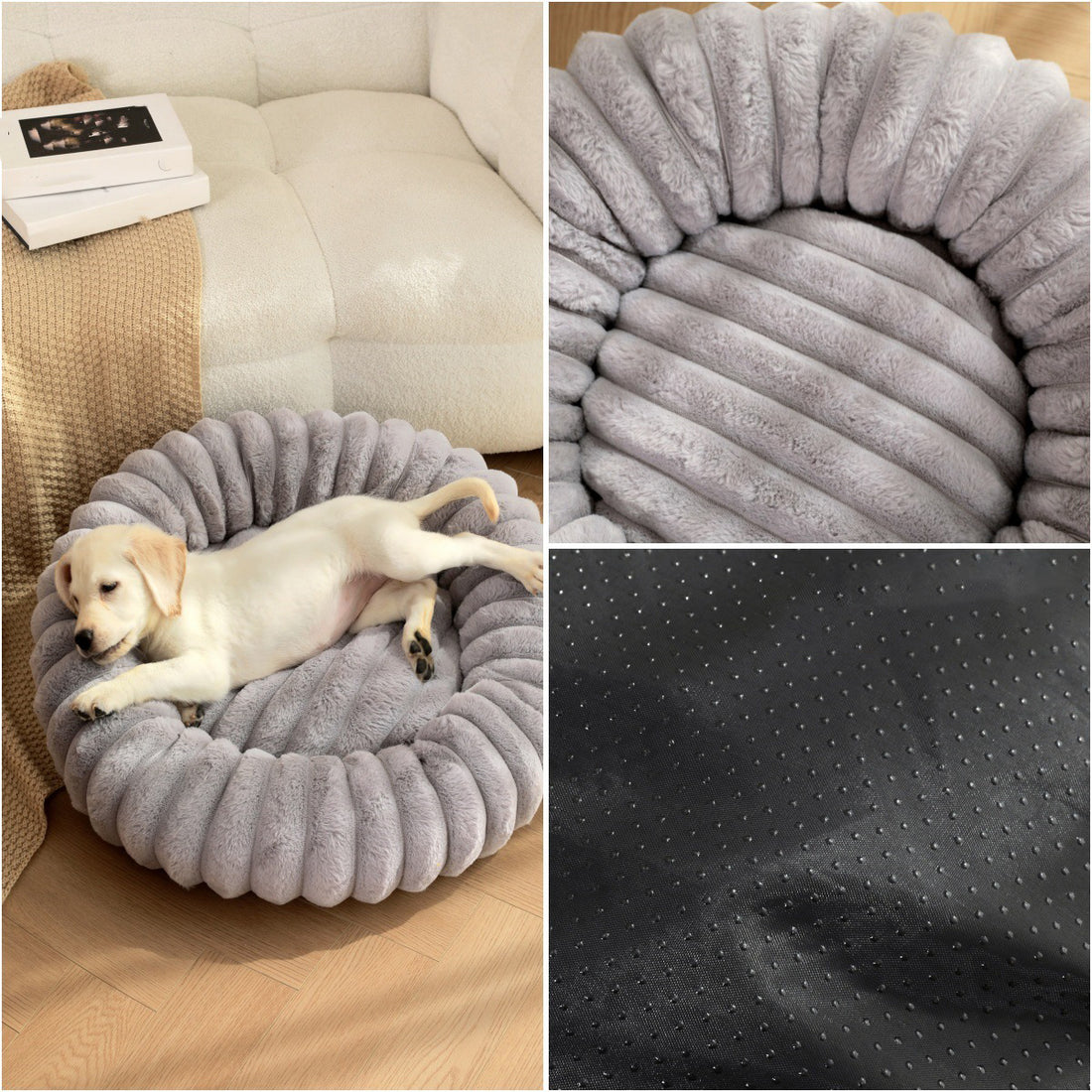 Pet Plush Round Winter Nest Warm Soft Sleeping Bed