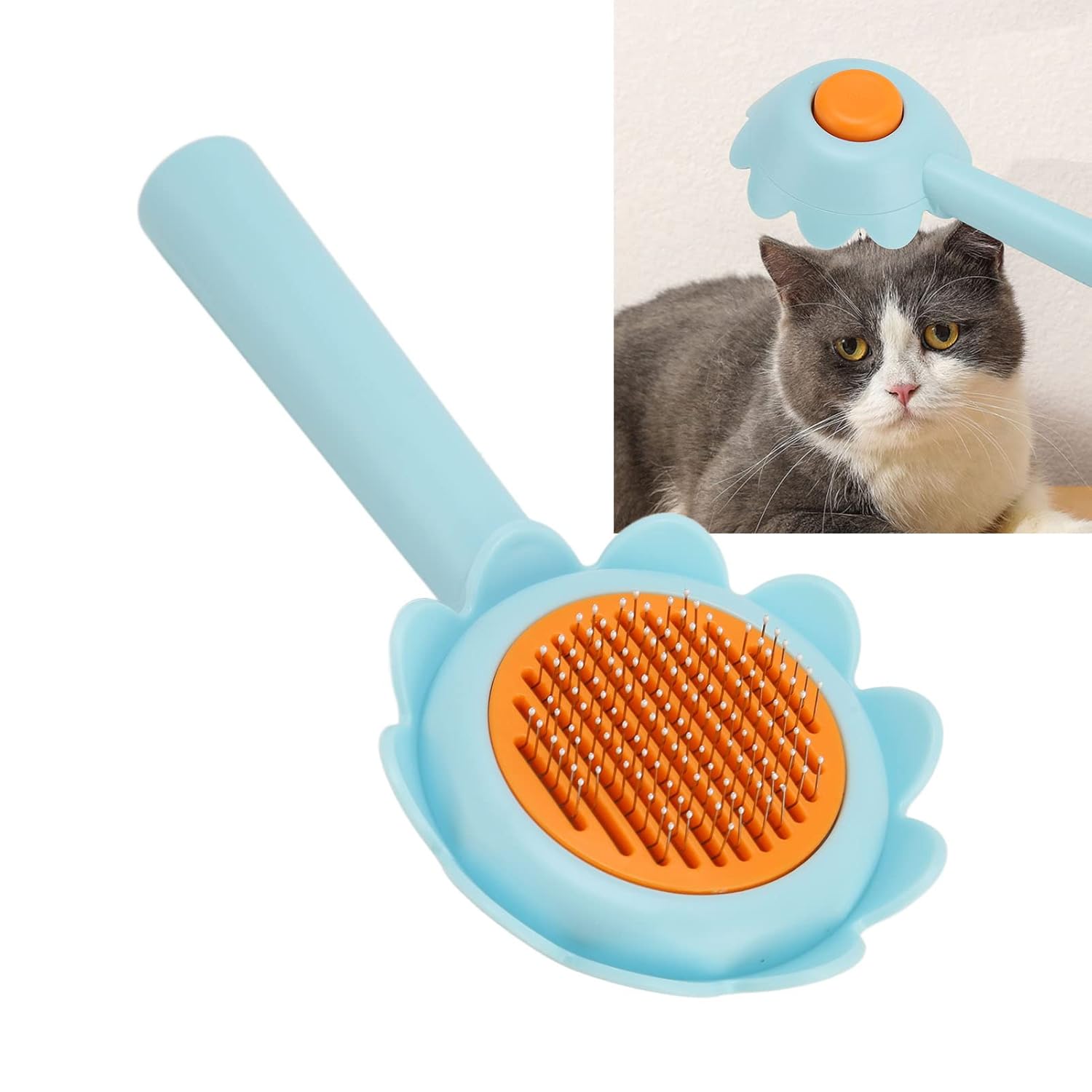 Pet Self Cleaning Flower Shape Grooming Brush Hair Shedding Tool