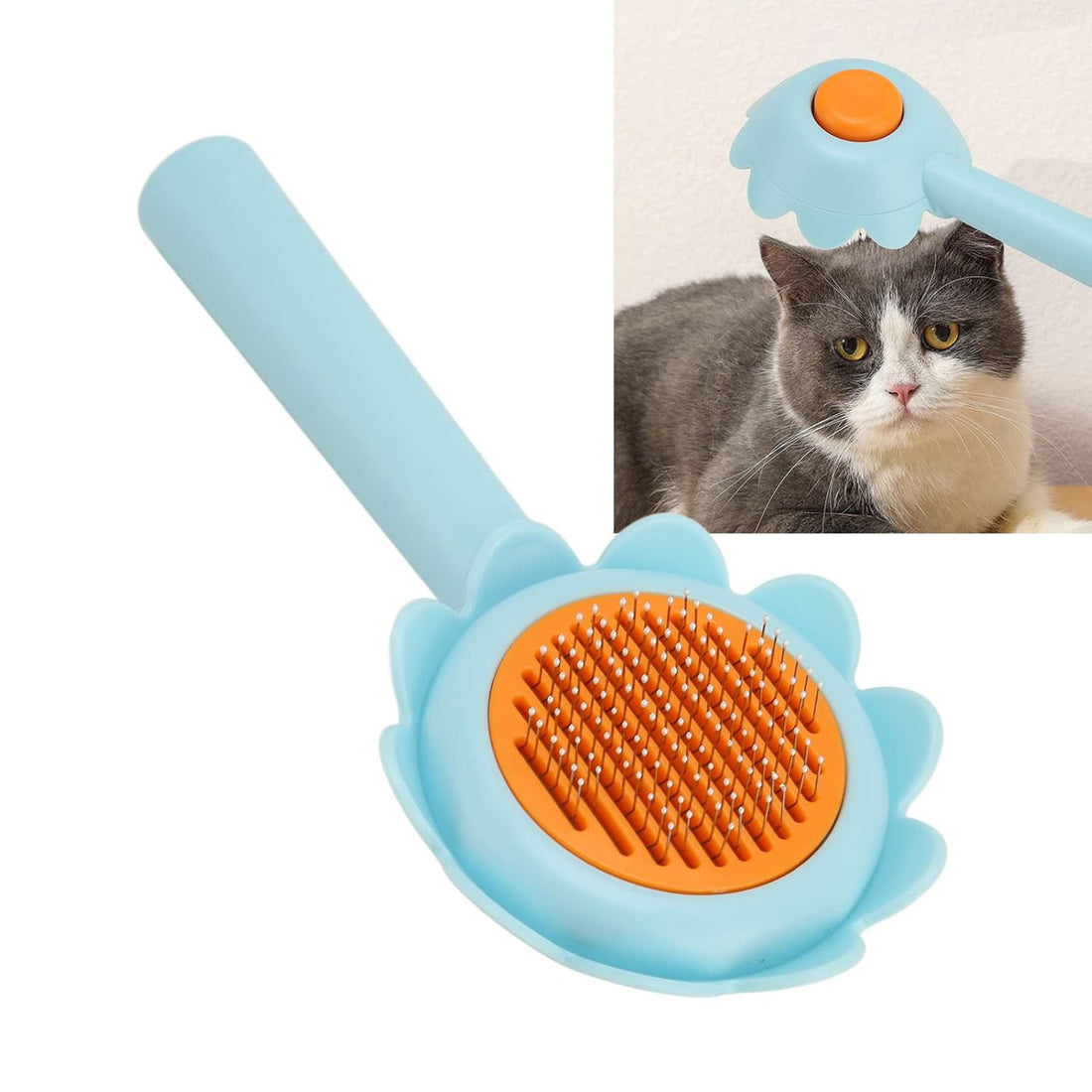 Pet Self Cleaning Flower Shape Grooming Brush Hair Shedding Tool