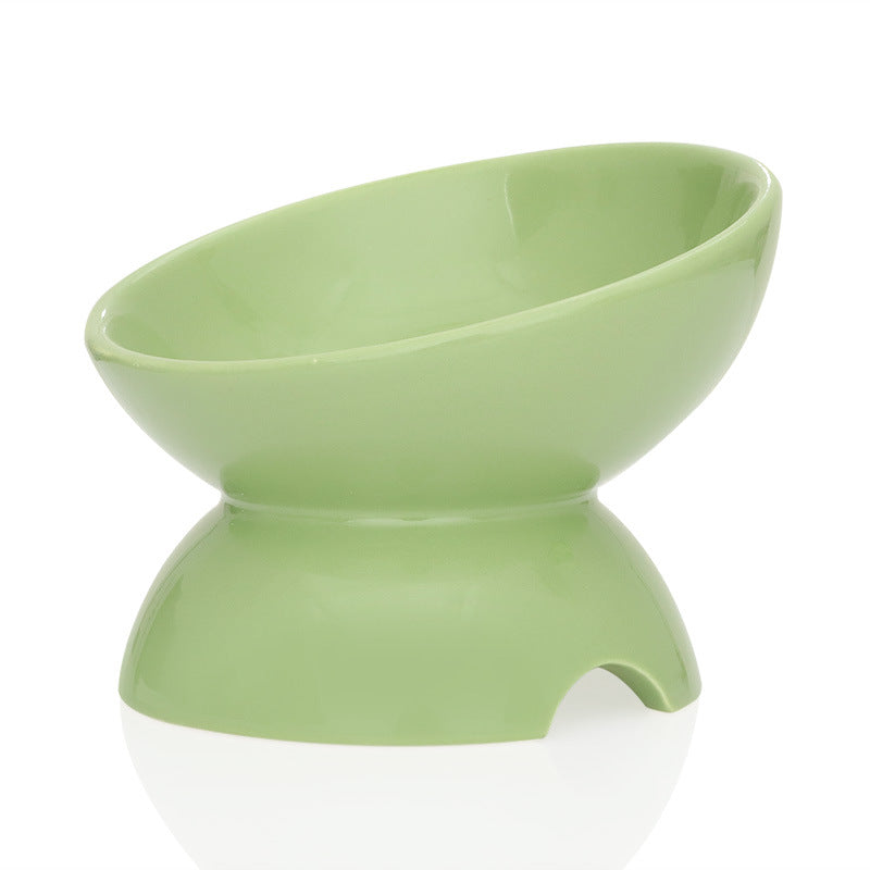 Pet Ceramic Angled Feeding Bowl For Neck Comfort