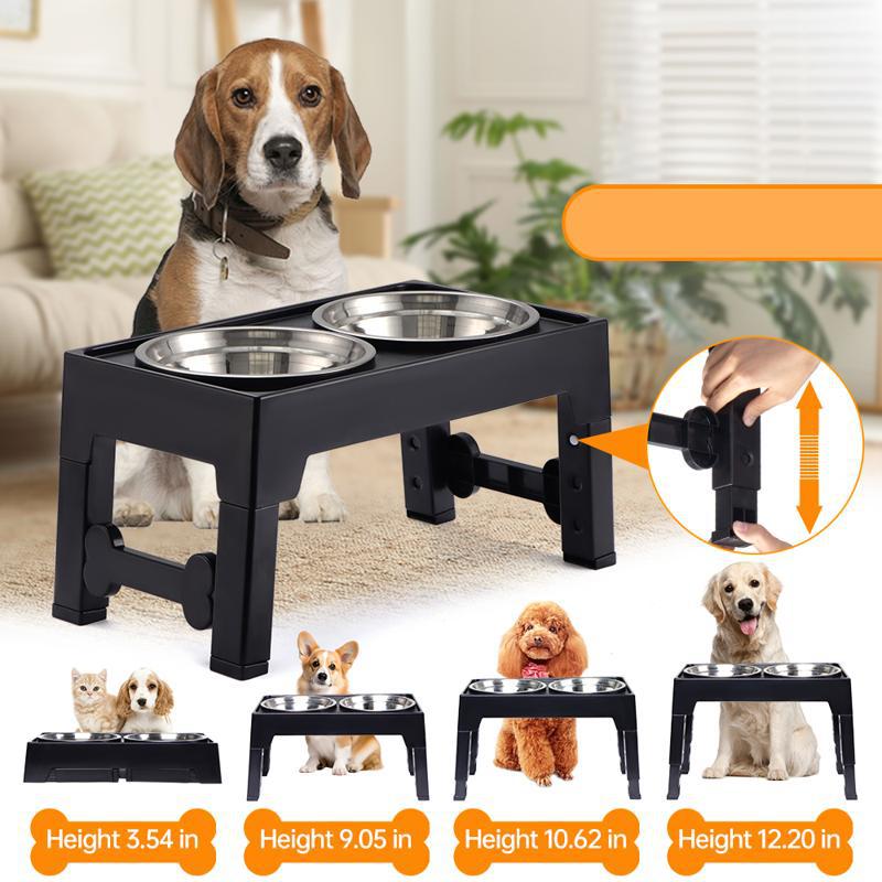 Pet Elevated Feeding Bowl Neck Support Anti-Tumble Stable Design