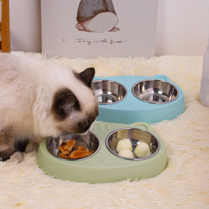 Pet Food And Water Feeding Basin Bowl System