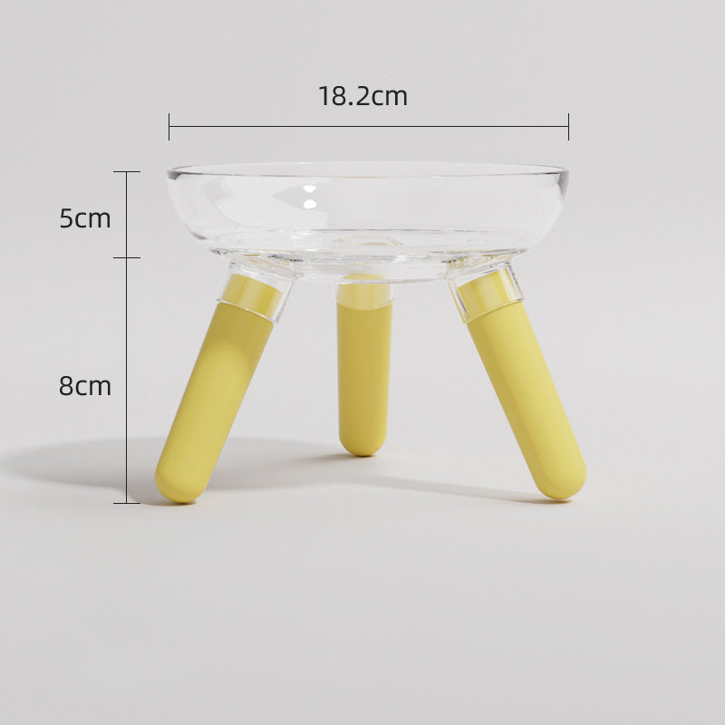 Pet Feeding And Drinking Bowl Transparent Anti-Knock Glass Feeder