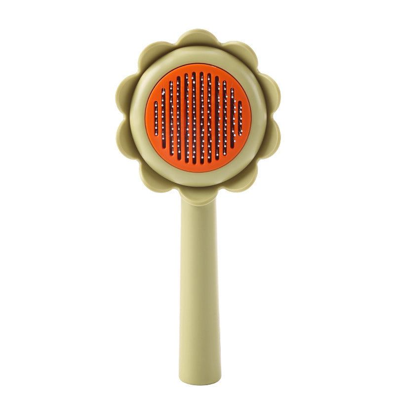 Pet Self Cleaning Flower Shape Grooming Brush Hair Shedding Tool