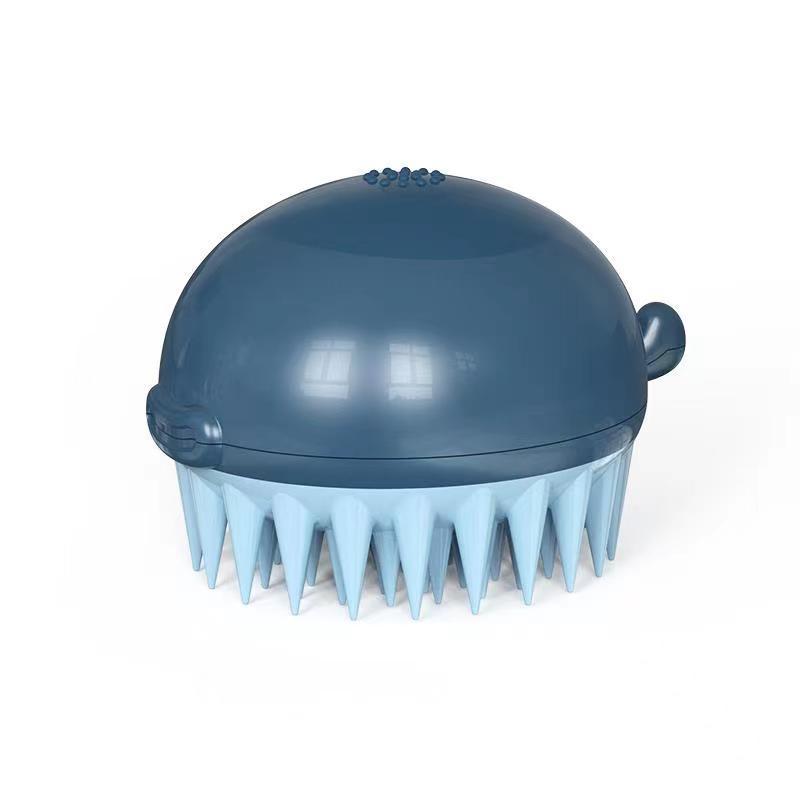 Pet Puffer Bath Brush Refillable Body Gel Dispenser Grooming Tool