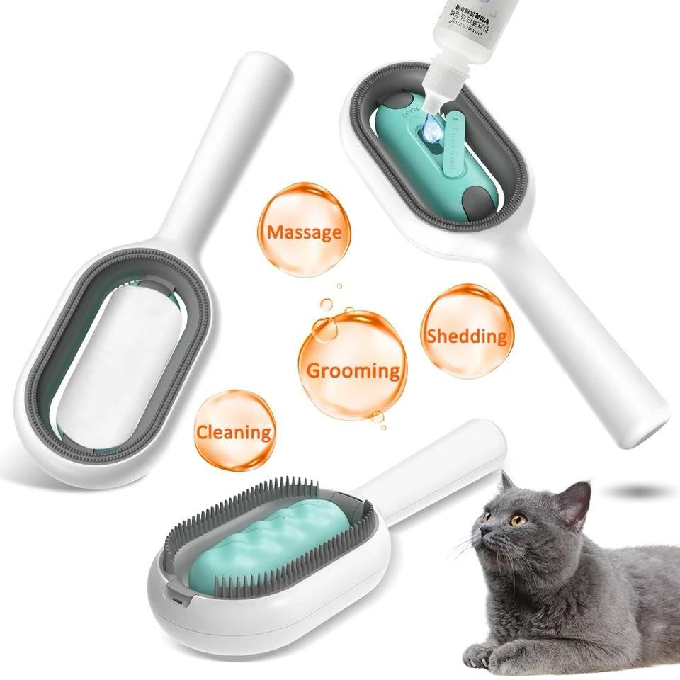 Pet Dematting Grooming Brush Hair Removal Cleaning Tool With Tank