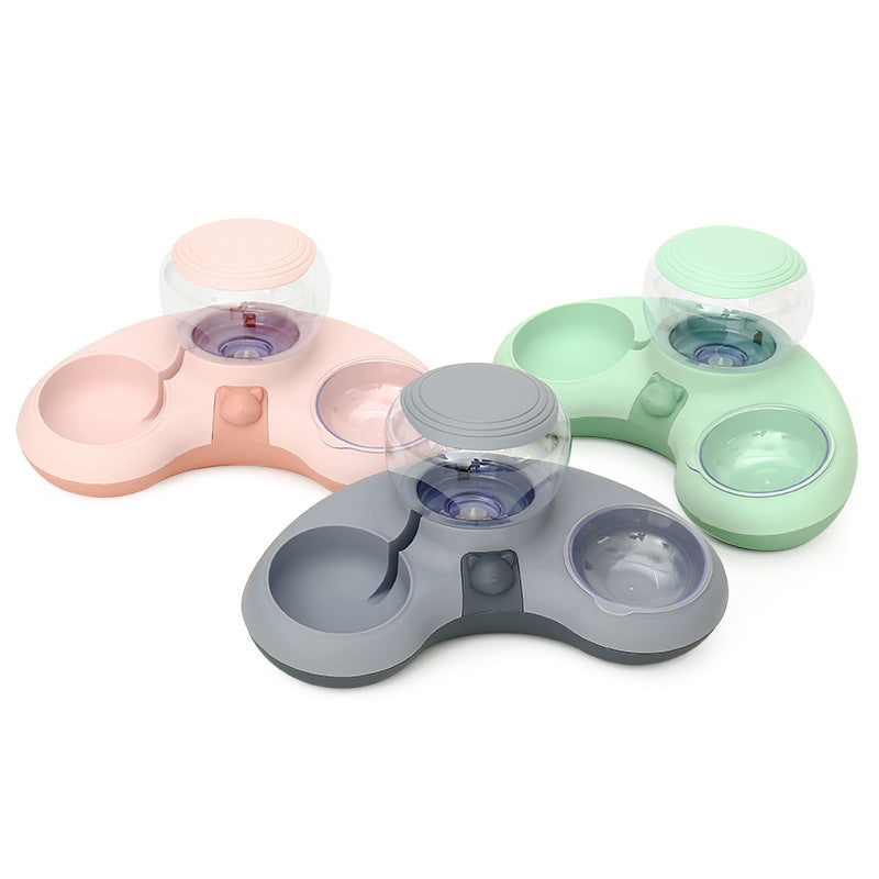 Pet Crescent Automatic Dual Feeding And Drinking Bowl System